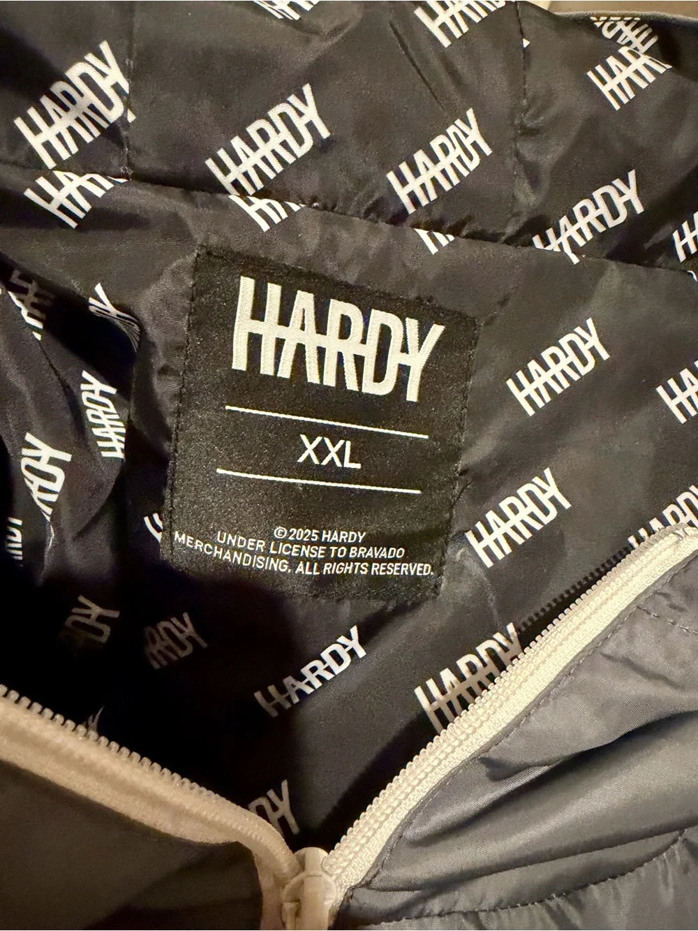 Two-Tone Gray and Black Hardy World Tour 2025 Windbreaker